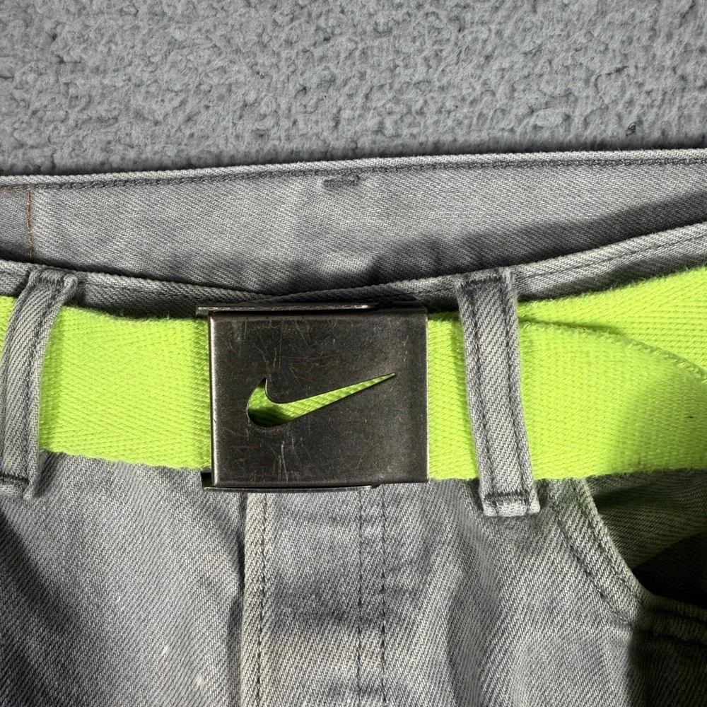 Y2K Nike Web Belt Volt Mens Adjustable Belt Buckle Golf Sporty Athleisure